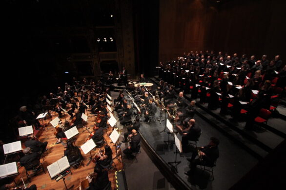 prospettiva angolare dell'orchestra
