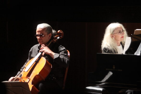 primo piano del violoncellista Luca Pincini e della pianista Gilda Buttà